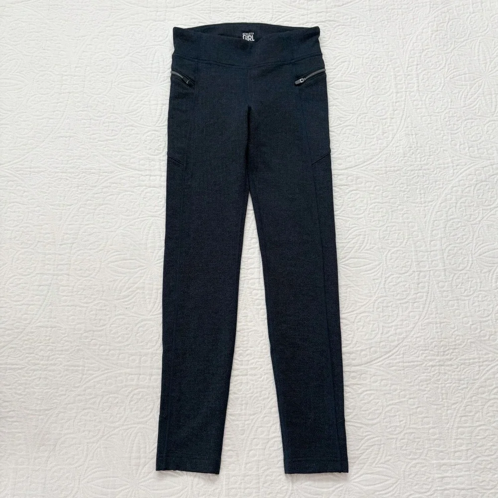 Athleta Girl Zippier Herringbone Tight, Navy/Black Herringbone Sz XL 14